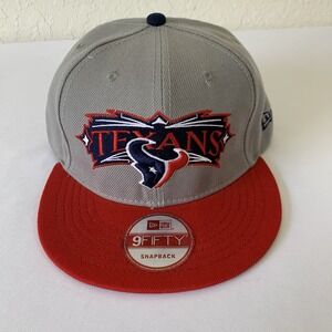 New Era Houston Texans Snapback Hat‎ Gray Red 9FIFTY NFL Embroidered Sport Texas